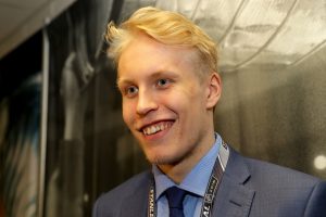 SAN JOSE, CA - JUNE 06: Top Prospect Patrik Laine speaks during media availability for the 2016 NHL Draft Top Prospects prior to Game Four of the 2016 NHL Stanley Cup Final at SAP Center on June 6, 2016 in San Jose, California. (Photo by Bruce Bennett/Getty Images)