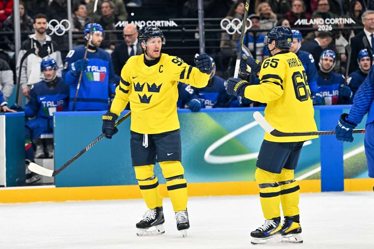 Suomi-Ruotsi jääkiekko 13.2.2026: Gabriel Landeskog kipparoi Tre Kronoria olympialaisissa.